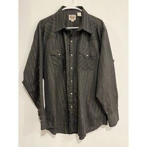 Vintage Ely Cattleman Western Pearl Snap Long Sleeve Shirt Men's XL Rodeo